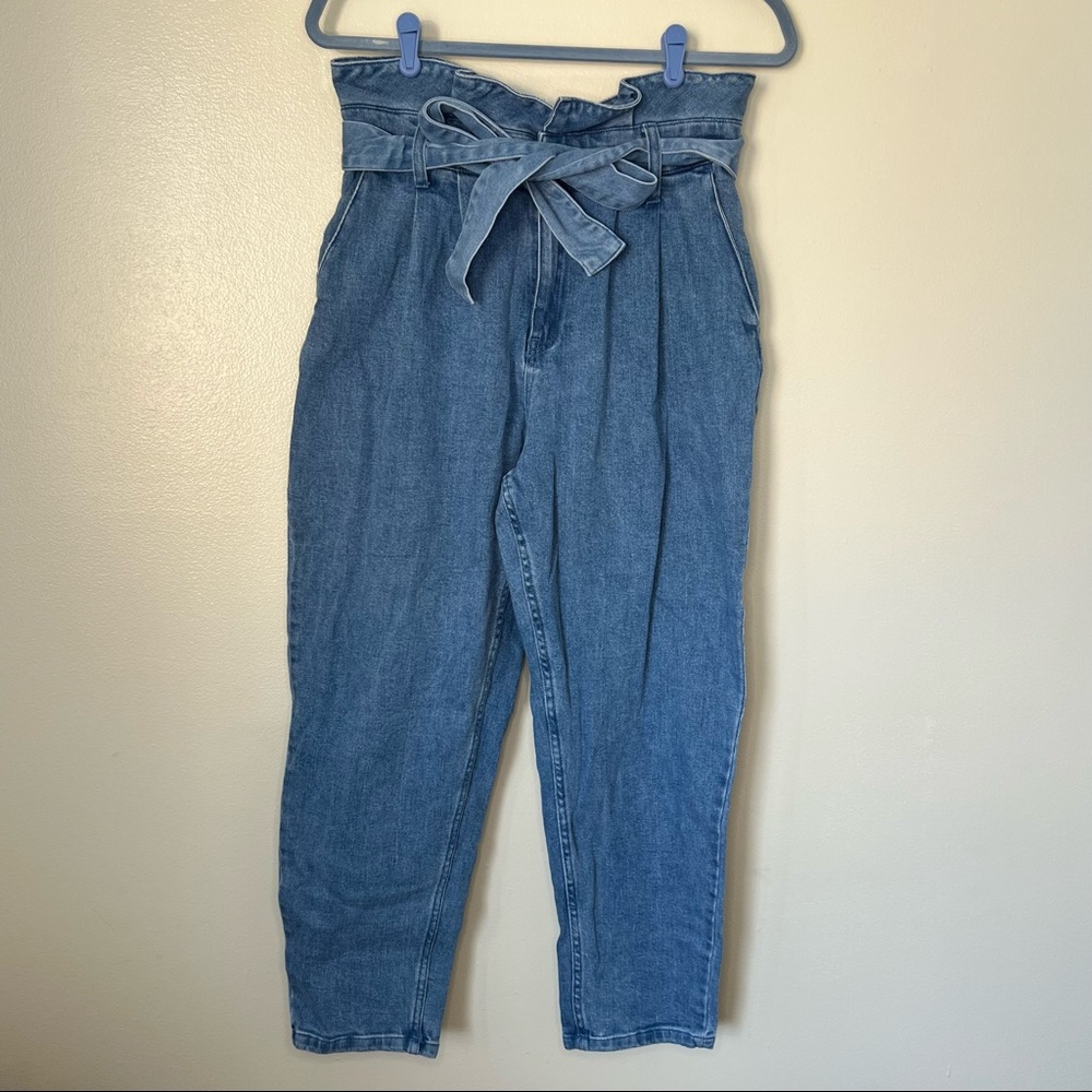 [Who What Wear] High Waist Paperbag Denim Jeans